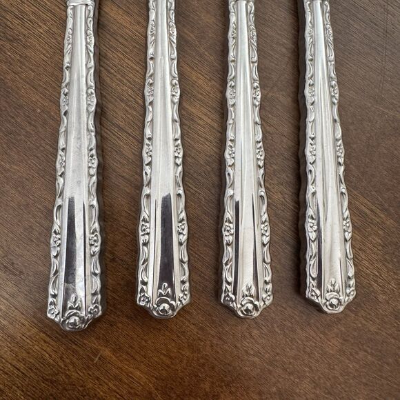 4 Oneida Deluxe Stainless CHERIE 9" Dinner Knives Floral Flatware - Picture 3 of 5